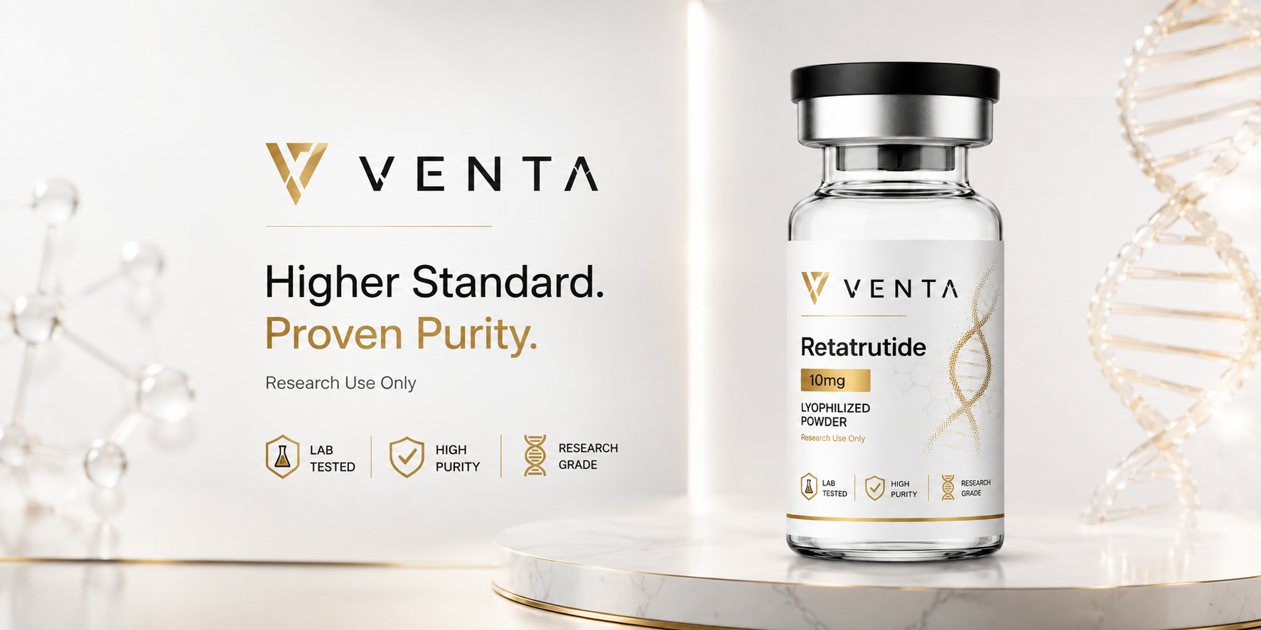 Venta Australia — 99%+ purity research peptides including Retatrutide, HPLC-MS verified, same-day dispatch Australia-wide